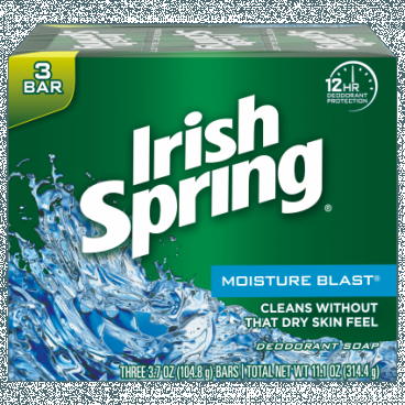 Irish Spring 3Bar Moisture Blast Soap 314.4g -PACK OF 2